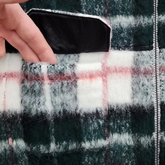 Good Man Brand Men's Wool Blend Green Plaid Zip Up Lined Jacket Size Large - Picture 4 of 16